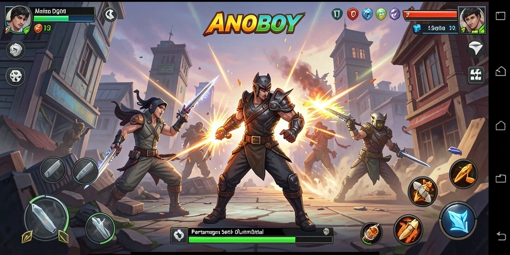 Gameplay ANOBOY yang memukau dalam pertarungan bertempur.