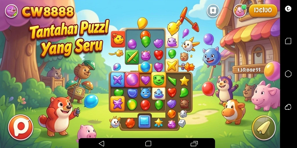 Tampilan gameplay CW8888 yang menantang dan penuh warna.