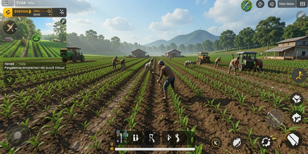 Tampilan gameplay FB168 yang menawan dalam bertani.